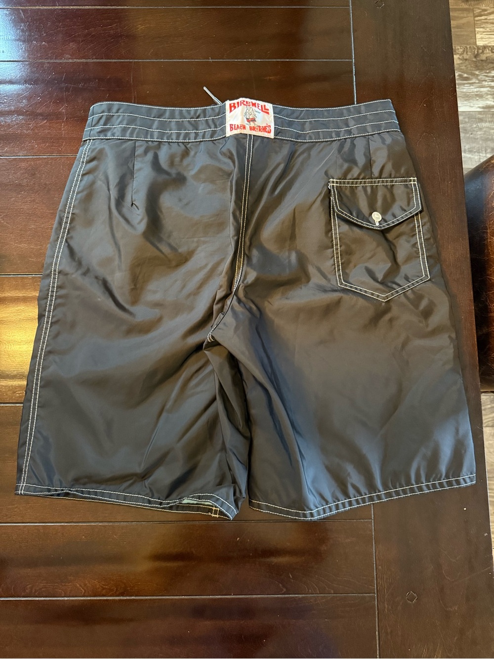 Birdwell Men's Board Shorts in Dark Gray with White Stitching